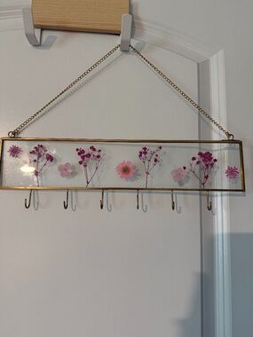 Hanging Jewelry Accessory with Pink Floral Accent